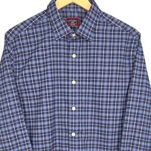 UNTUCKit Melville Shirt Mens Large Blue Plaid Slim Fit Button Down Stretch Soft